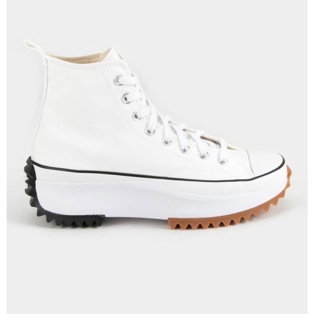 Converse Run Star Hike High- White Platform High-Tops with Black and Brown Soles